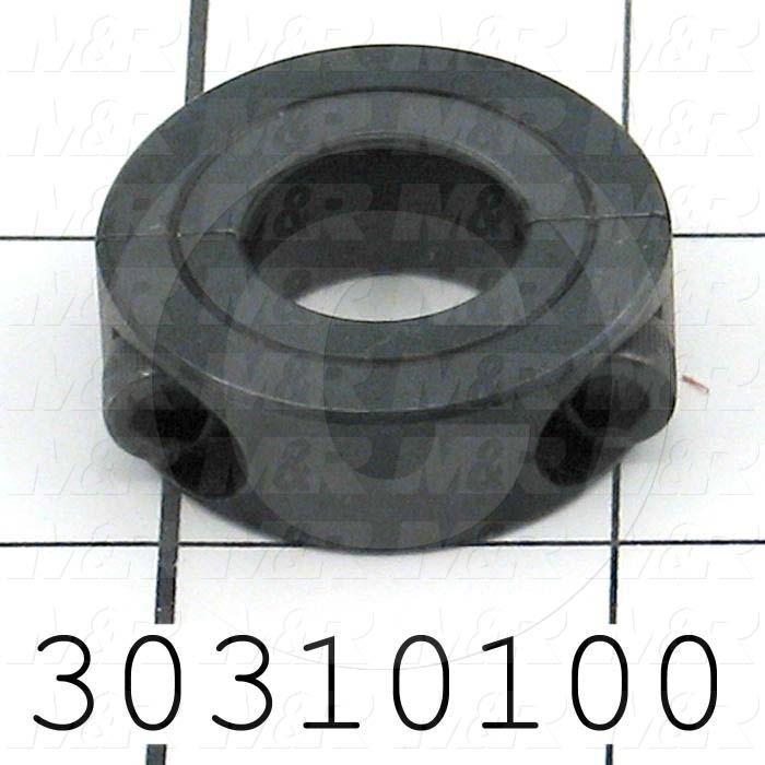Collar, Two-Piece Clamp-On Type, 5/8" Bore Size, 1.313" Outside Diameter, 0.438" Width, Steel, Finish Black Oxide