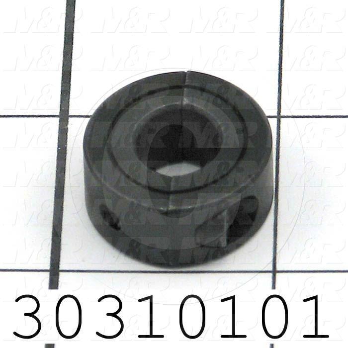 Collar, Two-Piece Clamp-On Type, 7/16" Bore Size, 0.940" Outside Diameter, 0.375 in. Width, Steel