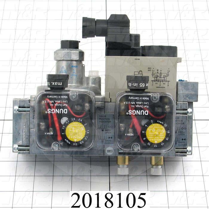 Combination Gas Valve, Thread Size 1" NPT, Voltage 110V 1PH, Max. Pressure 0.5 Psi, Setting Range 3-5"wc, Switch Pressure Range 0.4-4.0"wc/2-20"wc