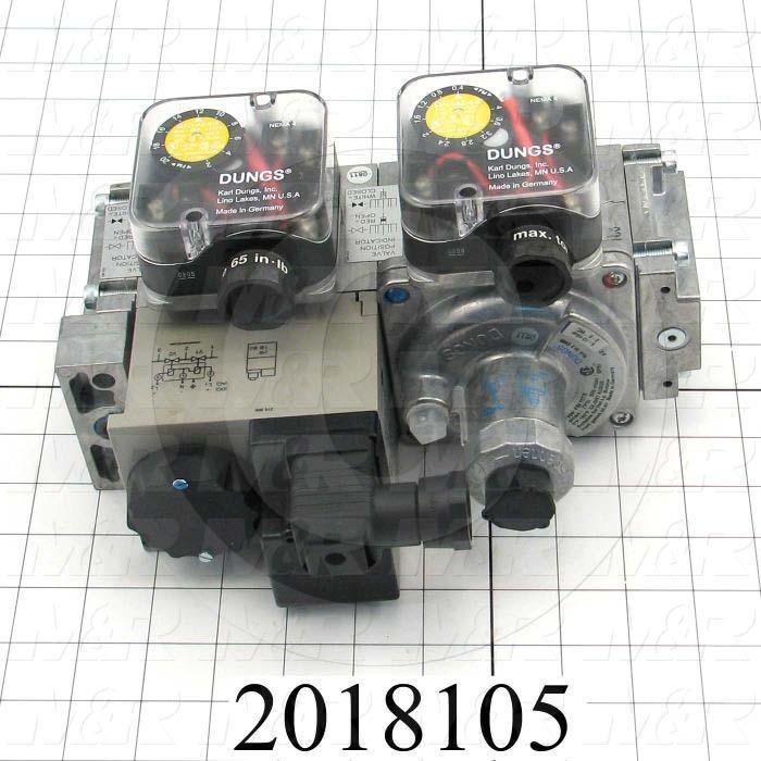 Combination Gas Valve, Thread Size 1" NPT, Voltage 110V 1PH, Max. Pressure 0.5 Psi, Setting Range 3-5"wc, Switch Pressure Range 0.4-4.0"wc/2-20"wc