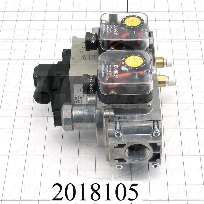 Combination Gas Valve, Thread Size 1" NPT, Voltage 110V 1PH, Max. Pressure 0.5 Psi, Setting Range 3-5"wc, Switch Pressure Range 0.4-4.0"wc/2-20"wc