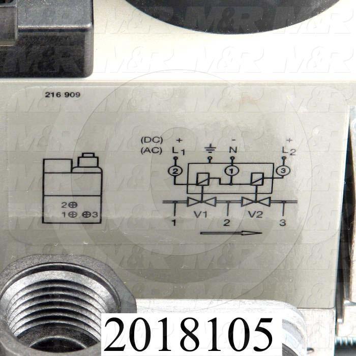 Combination Gas Valve, Thread Size 1" NPT, Voltage 110V 1PH, Max. Pressure 0.5 Psi, Setting Range 3-5"wc, Switch Pressure Range 0.4-4.0"wc/2-20"wc