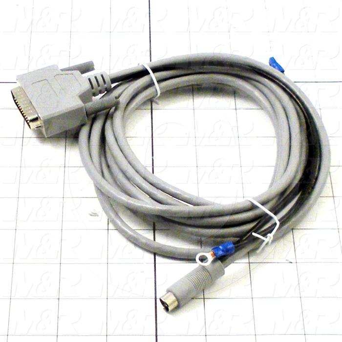 Communication Cable, MINI DIN 8, 5m, Male DB25, To Mini-Din8, Use Between HMI E Series and PLC FX2N Series