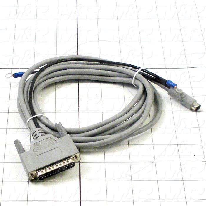 Communication Cable, MINI DIN 8, 5m, Male DB25, To Mini-Din8, Use Between HMI E Series and PLC FX2N Series