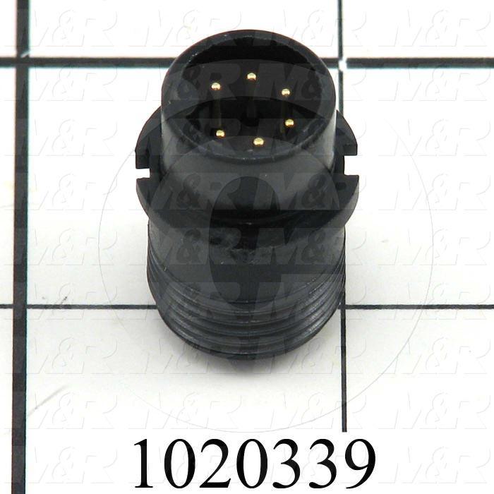 Connector, Cable End, Male, 6-Pin, TWISTLOCK Terminal, 5.08MM, Solder Cup