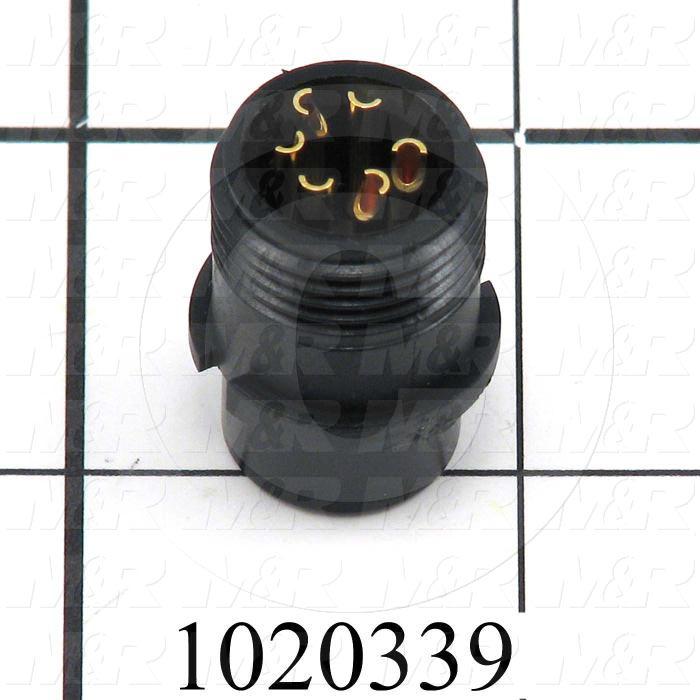 Connector, Cable End, Male, 6-Pin, TWISTLOCK Terminal, 5.08MM, Solder Cup