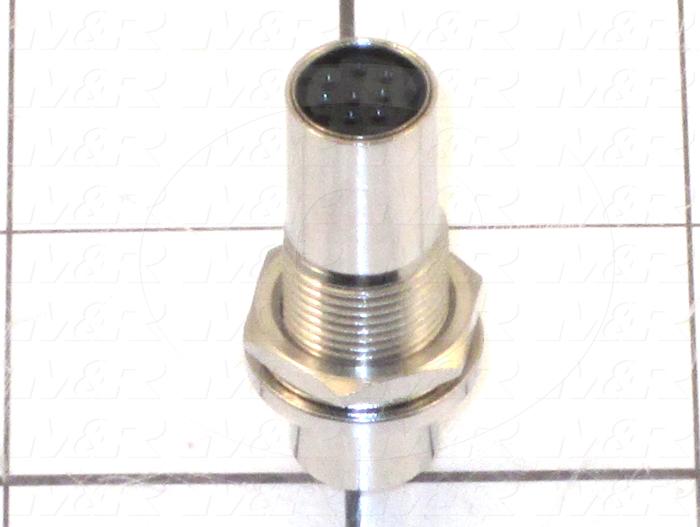 Connector, Feed-Thru Adapter, Female/Female, Mini Din 8, TWISTLOCK Terminal, 5.08MM, 400VAC, 15A
