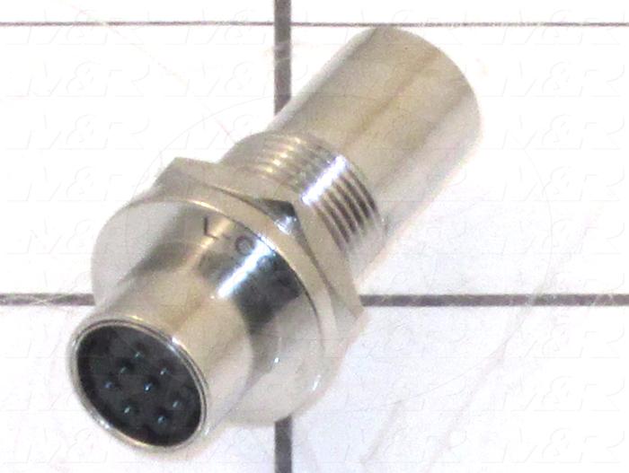Connector, Feed-Thru Adapter, Female/Female, Mini Din 8, TWISTLOCK Terminal, 5.08MM, 400VAC, 15A