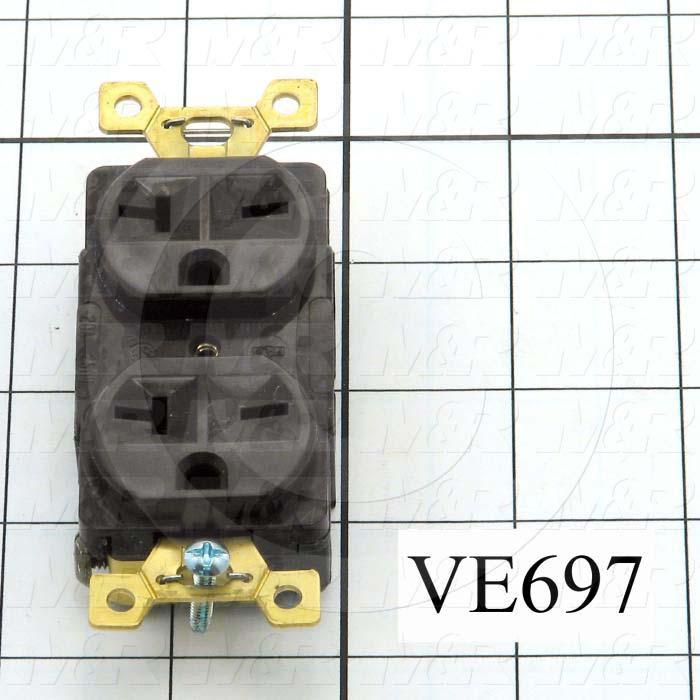 Connector for Power, Duplex Outlet, 250V, 20A