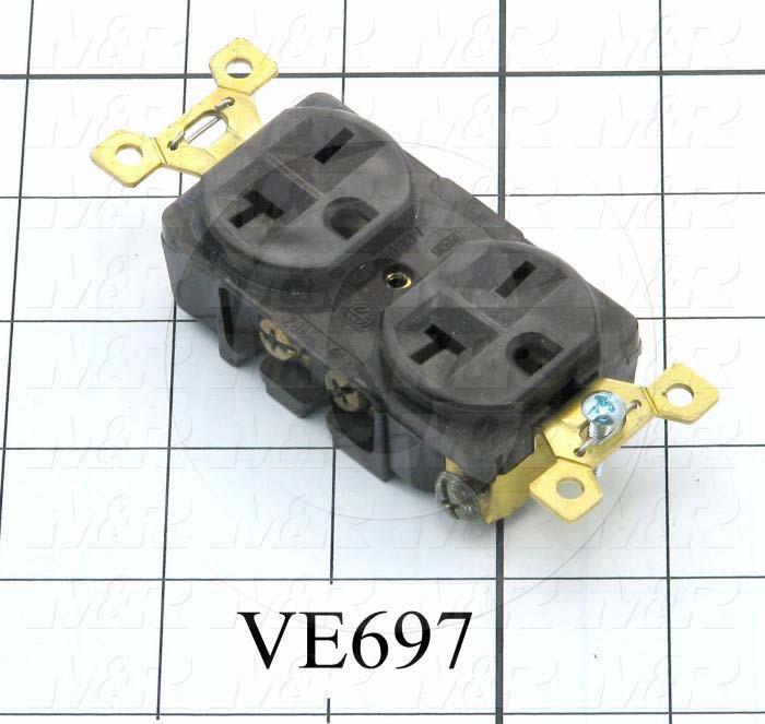 Connector for Power, Duplex Outlet, 250V, 20A