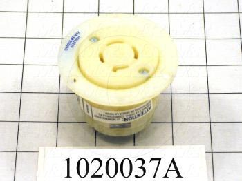 Connector for Power, Flanged Outlet, 3 Poles, 4 Wires, 250V, 20A