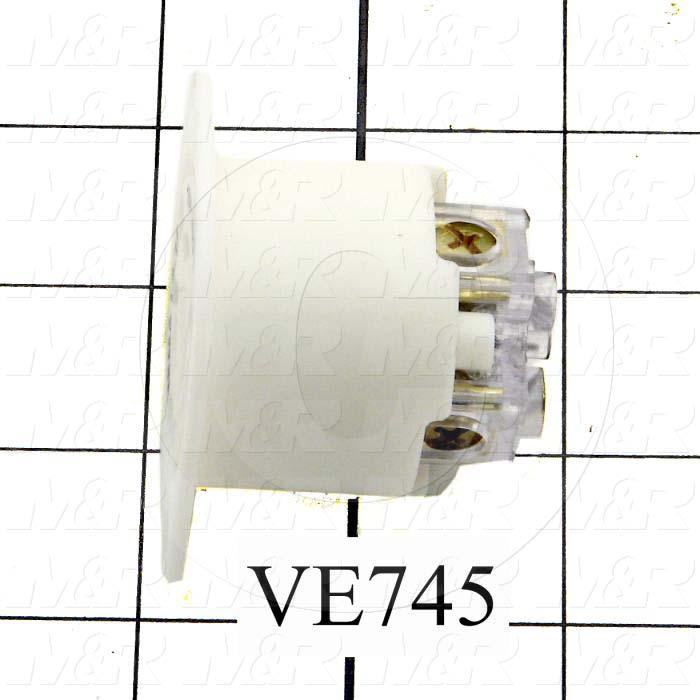 Connector for Power, Flanged Outlet, 3 Wires, 250V, 15A