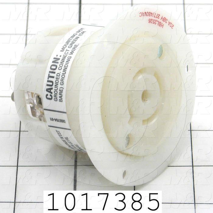 Connector for Power, Flanged Outlet, 4 Poles, 4 Wires, 600V, 3 Phase, 20A, NEMA L22-20R