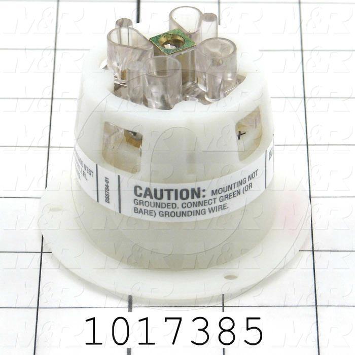 Connector for Power, Flanged Outlet, 4 Poles, 4 Wires, 600V, 3 Phase, 20A, NEMA L22-20R