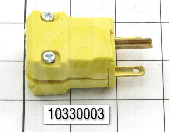 Connector for Power, Male Plug, 2 Poles, 3 Wires, 250V, 15A, NEMA 6-15P