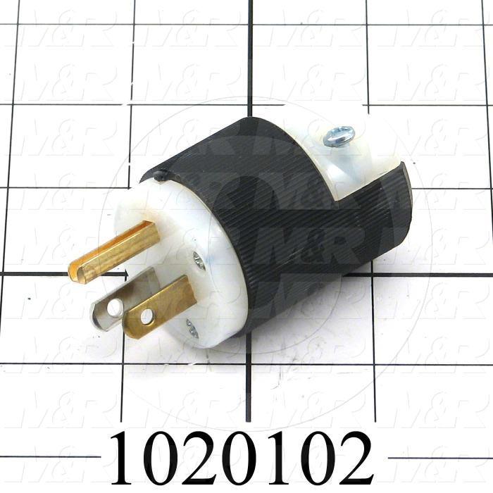 Connector for Power, Male Plug, 3 Poles, 3 Wires, 125V