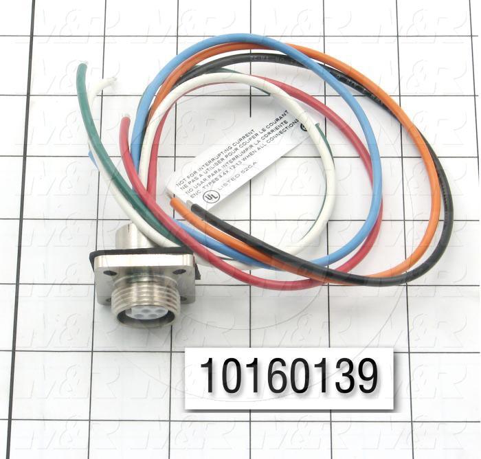 Connector for Power, Mini-Quick, Flanged Receptacle, 6 Poles