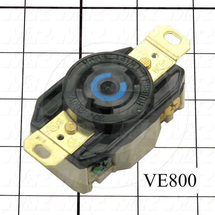 Connector for Power, Receptacle, 250V, 30A