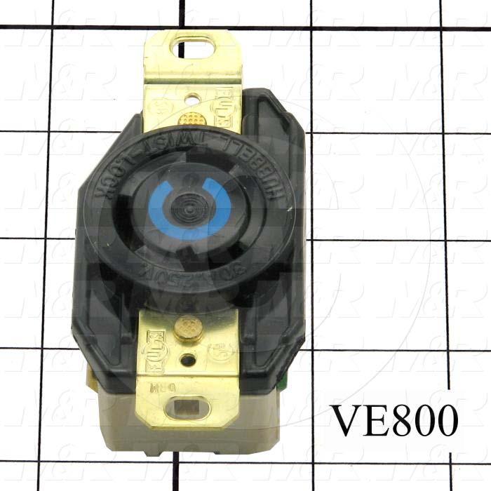 Connector for Power, Receptacle, 250V, 30A