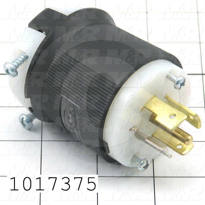 Connector for Power, Twist lock, Male Plug, Insulgrip, 4 Poles, 5 Wires, 277/480VAC, 3 Phase, 20A