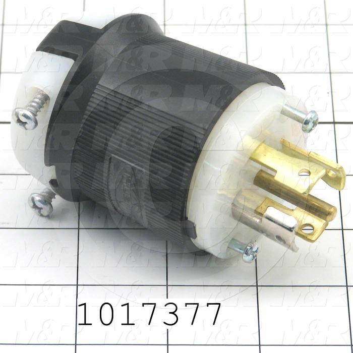 Connector for Power, Twist lock, Male Plug, Insulgrip, 4 Poles, 5 Wires, 277/480VAC, 3 Phase, 30A