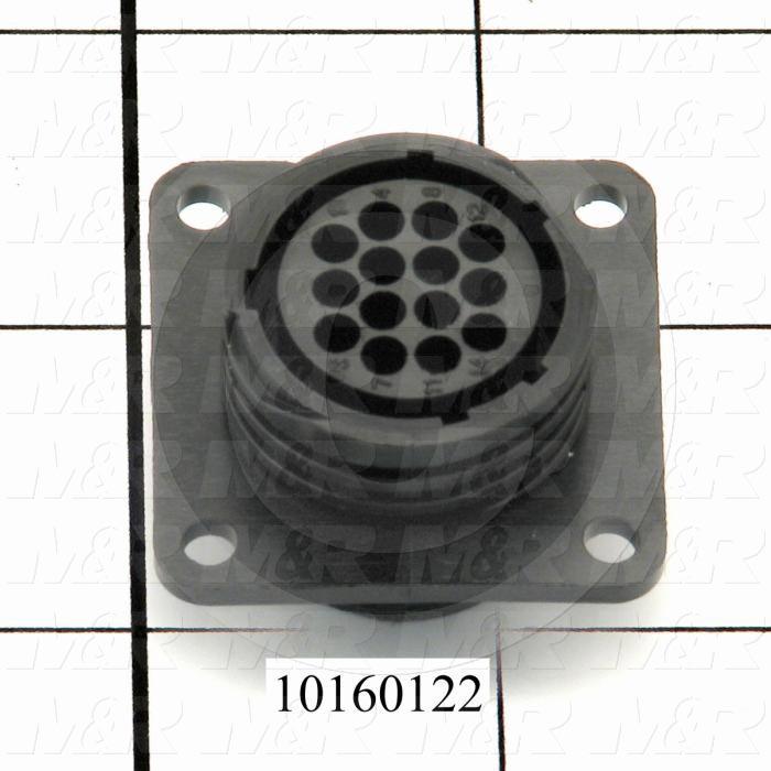 Connector, HARAX, Female, 14-Contact, TWISTLOCK Terminal, 5.08MM, 400VAC, 15A, Size 17