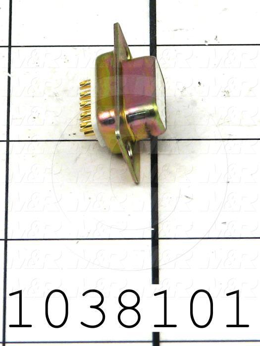 Connector, HARAX, Female, DB-9, TWISTLOCK Terminal, 5.08MM, 400VAC, 15A, With Solder Pot Contact