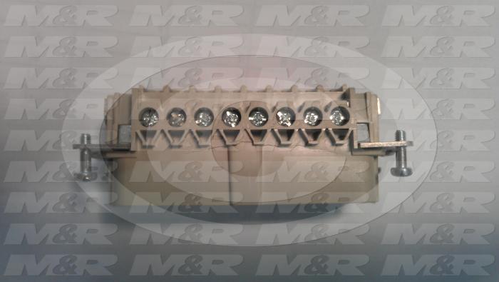 Connector, HARAX, Male Insert, 16-Pin, Screw Terminal, 5.08MM, 400VAC, 15A