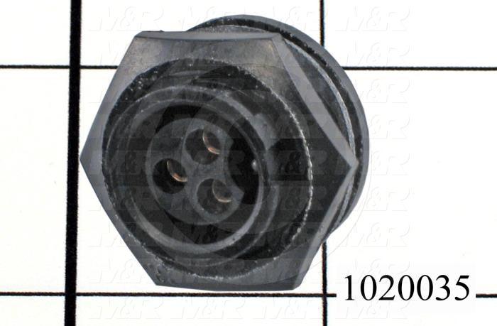 Connector, Panel Mount, Female, 3-Socket, TWISTLOCK Terminal, 5.08MM