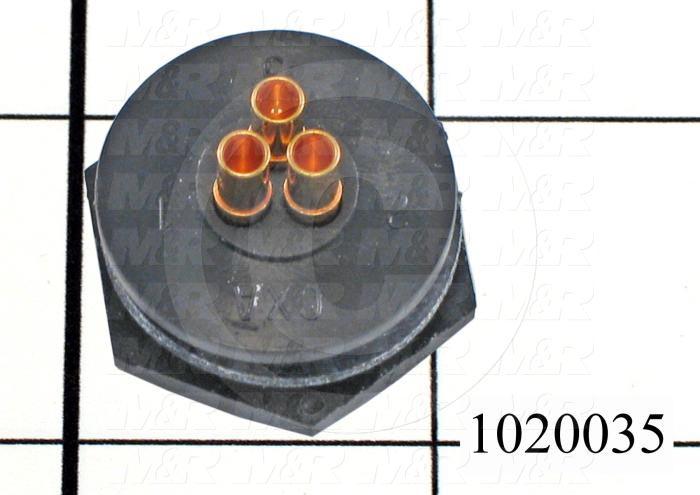 Connector, Panel Mount, Female, 3-Socket, TWISTLOCK Terminal, 5.08MM