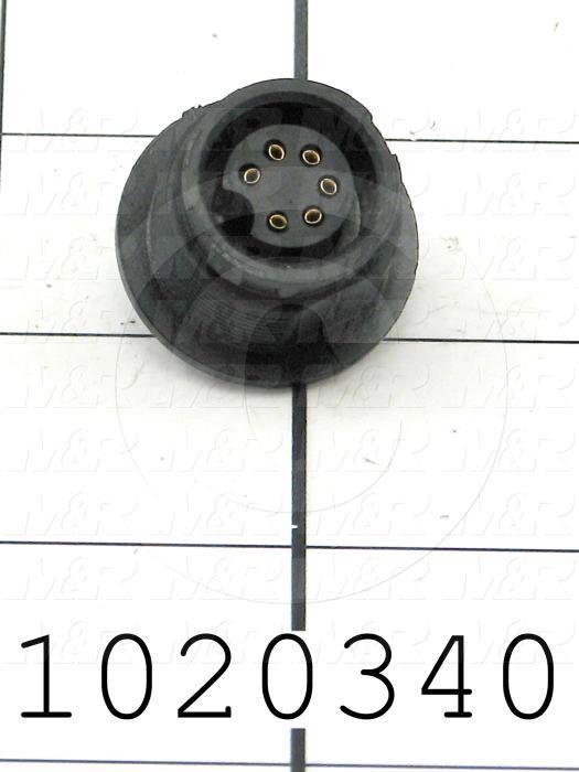 Connector, Panel Mount, Female, 6-Socket, TWISTLOCK Terminal, 5.08MM, Solder Cup