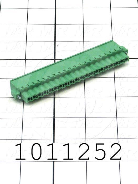 Connector, Plug, 20-Contact, Screw Terminal, 5.08MM, 250V, 12A