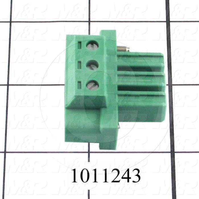 Connector, Power Plug, Female, 3-Contact, TWISTLOCK Terminal, 5.08MM, 400VAC, 15A