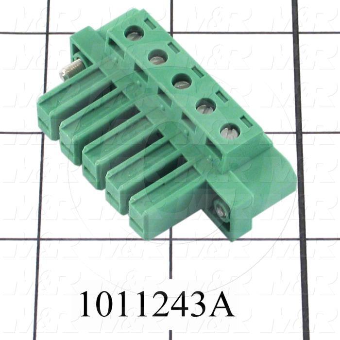 Connector, Power Plug, Female, 5-Contact, TWISTLOCK Terminal, 5.08MM, 400VAC, 15A