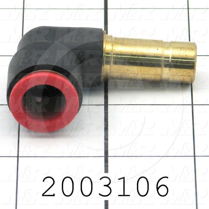 Connectors & Multi-connectors, Elbow Plug-In Type, 1/2" Port In, 1 Quantity In, 10 mm Port Out, 3 Quantity Out