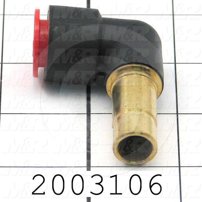 Connectors & Multi-connectors, Elbow Plug-In Type, 1/2" Port In, 1 Quantity In, 10 mm Port Out, 3 Quantity Out