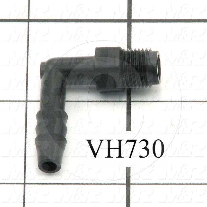 Connectors & Multi-connectors, Elbow Type, 1/8"NPT Port In, 1 Quantity In, 1/4 Port Out, 1 Quantity Out