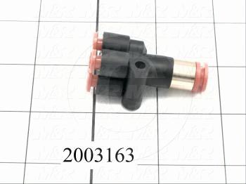 Connectors & Multi-connectors, Y Different Diameter Plug-In Type, 1/4" Port In, 5/32 Port Out