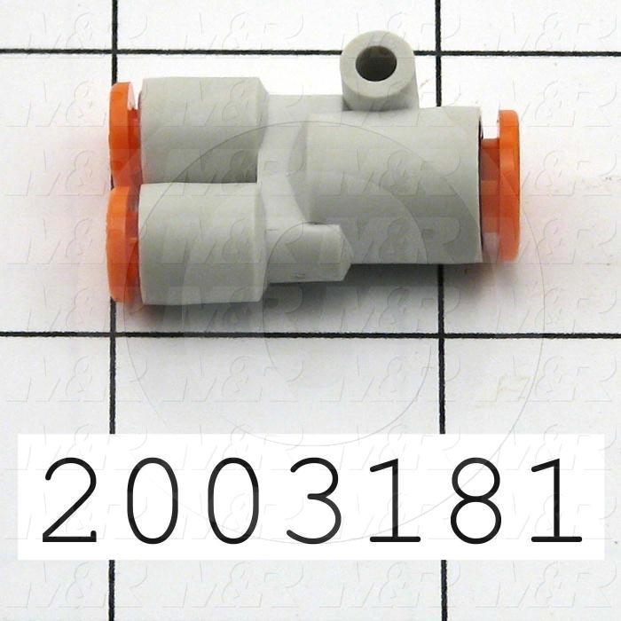 Connectors & Multi-connectors, Y Different Diameter Type, 1/4" Port In, 2 - 5/32 Port Out