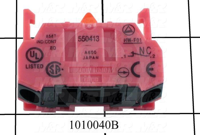 Contact Block, 1 NC, Fingersafe Terminals