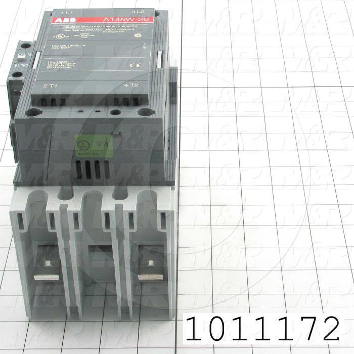 Contactor, 2 Poles, 120VAC Coil, 200A, 600VAC, 1 NO Contacts, 1 NC Contacts, Screw Terminal Connection