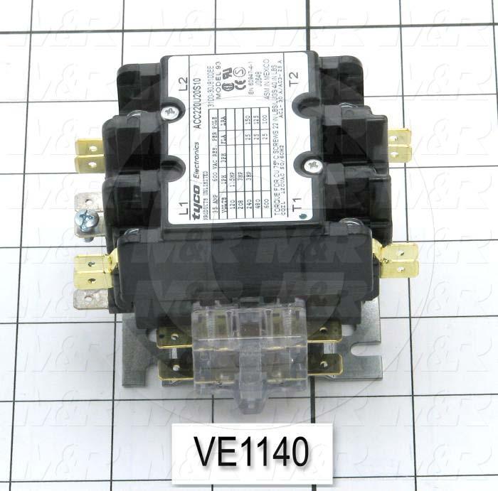 Contactor, 2 Poles, 25A, 120VAC