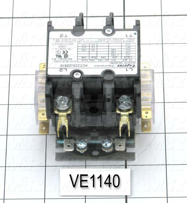 Contactor, 2 Poles, 25A, 120VAC