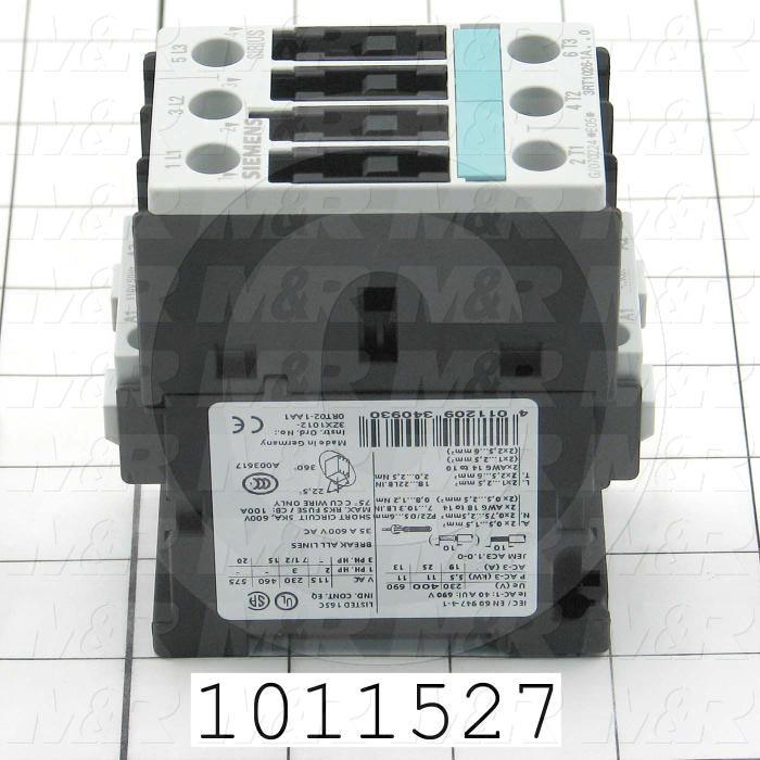 Contactor, 3 Poles, 120VAC Coil, 35A, 7.5 HP @ 3PH 200VAC, 575VAC, 15 HP @ 3PH 460VAC, Screw Terminal Connection