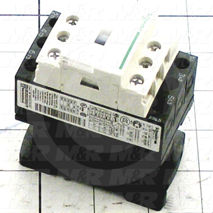 Contactor, 3 Poles, 230/240VAC Coil, 25A, 3 HP @ 3PH 200VAC, 1NO, 1NC Aux Contact