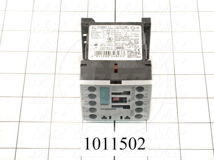 Contactor, 3 Poles, 240VAC Coil, 20A, 3 HP @ 3PH 200VAC, 575VAC, 7.5 HP @ 3PH 460VAC, 1 NC Contacts, Screw Terminal Connection