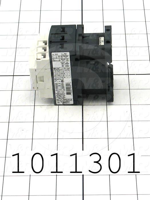 Contactor, 3 Poles, 24VAC Coil, 25A, 3 HP @ 3PH 200VAC, 575VAC, 7.5 HP @ 3PH 460VAC, 1 NO Contacts, 1 NC Contacts, Screw Terminal Connection