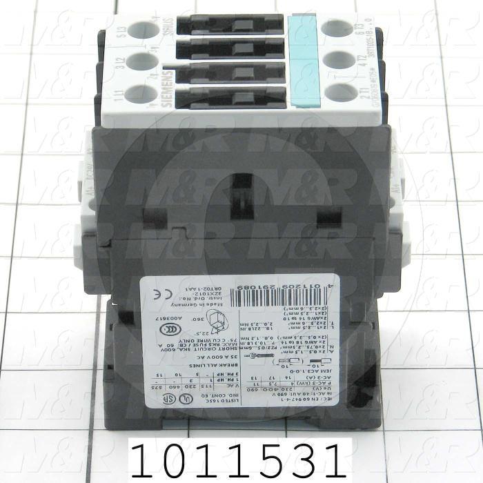 Contactor, 3 Poles, 24VDC Coil, 35A, 5 HP @ 3PH 200VAC, 575VAC, 10 HP @ 3PH 460VAC, Screw Terminal Connection