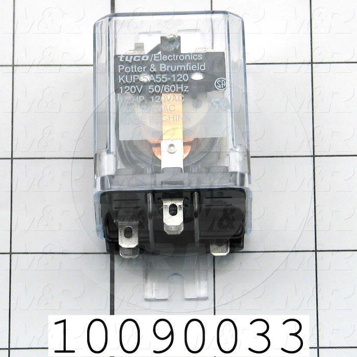 Control Relay, 1 Pole, 120VAC Coil Voltage, SPDT, 10A, 240VAC
