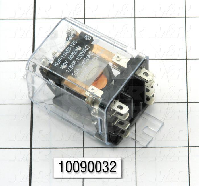 Control Relay, 2 Poles, 120VAC Coil Voltage, DPDT, 10A, 240VAC